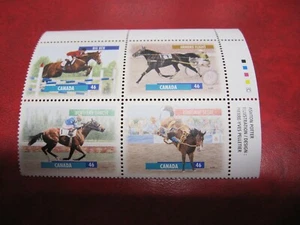 Canada Unitrade # 1791-94 46c CANADIAN HORSES UR INSCRIPTION BLOCK MNH - Picture 1 of 2