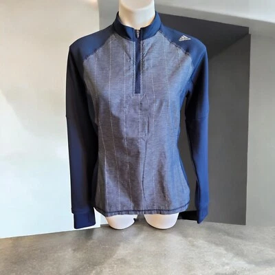 阿迪达斯女式跑步 SuperNova 1/4 拉链长袖套衫 L 码 — 第 1/4 张图片