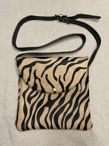 WILD GOOSE ~ HAIR ~ ON ~ HIDE ~ LEATHER ~ BAG ~GREAT~ WITH STRAP~ - Picture 1 of 7