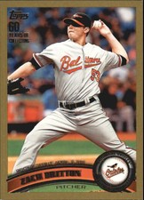 2011 Topps Update Gold Baltimore Orioles Baseball Card #US228 Zach Britton/2011