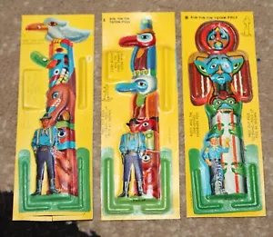 Vintage 1950s Cereal Premium 1, 7, and 8 Rin Tin Tin Totem Pole Not Punched - Picture 1 of 5
