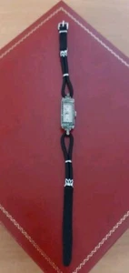 Antike Damen-Armbanduhr – 925 Sterling-Silber- Handaufzug - Steine - Neues Band - Bild 1 von 7