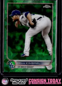 2022 Topps Chrome Update Sapphire Craig Kimbrel Green #/75 Dodgers - Picture 1 of 2
