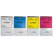 4 Toner Cartridges to replace HP CF380X, CF381A, CF382A, CF383A (312A) non-OEM