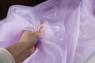 Lavender Crystal Sheer Organza Fabric By the Yard 838 - Image 1 of 4