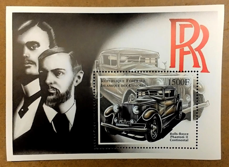 VINTAGE CLASSICS - Comoros 1998 - Rolls-Royce Cars - Souvenir Sheet - MNH - Image 1 of 1