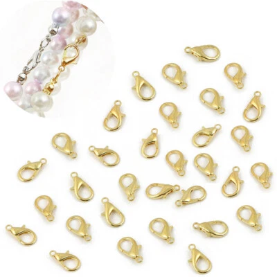 16mm 14mm 12mm Or 10mm Silver Gold Bronze Lobster Clasp Claw Clip Jewelry Making - Image 1 of 4