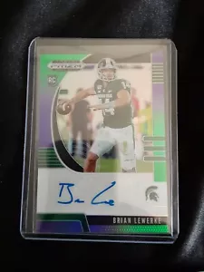 2020 Prizm Draft Picks Purple/Green Prizm Brian Lewerke Auto RC /199 a240 - Picture 1 of 2