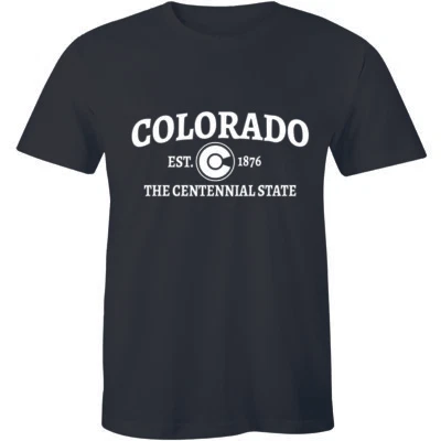 Vintage Colorado Centennial State Flag Ski Trip Souvenir Classic T Shirt Tee Men - Image 1 of 4