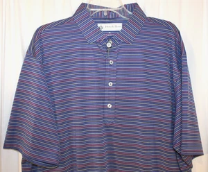 NEU Donald Ross Größe XL Multi Feed Streifen Golf Polo Shirt Navy Blau Multi - Bild 1 von 3
