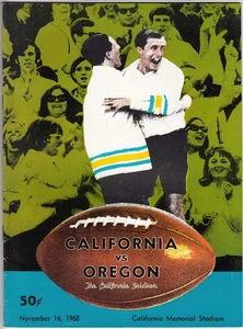 1968 UC Berkeley California Golden Bears v Oregon Ducks Programa de fútbol americano universitario - Imagen 1 de 1