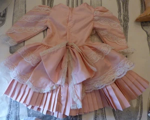 Gorgeous Pink/Lace Antique Style Dress for 16" German/French Doll Jumeau Bru NOS - Picture 1 of 13