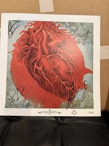 MASTODON AUTOGRAPHED  2006 BLOOD MOUNTAIN HEART POSTER  COA BRENT HINDS. 14 X 14 - Picture 1 of 9