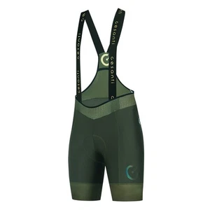 Culotte con tirantes de ciclismo CESANTI para hombre color verde almohadilla de gel profesional ropa de bicicleta - Imagen 1 de 9