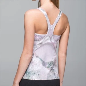 LULULEMON Crossback Vented Tank in Sugar Crush Multi / Silver Fox Blush Size 12 - Picture 1 of 10