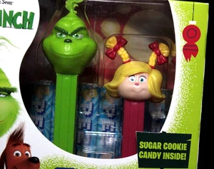 Dispensadores Dr.Suess The Grinch & Cindy Lou Who Pez y seis rollos de caramelo Pez ~ sin usar, en caja - Imagen 1 de 5