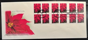 4816 ArtCraft from BOOKLET PANE/20 PARTIAL, CHRISTMAS POINSETTIA on single FDC - Picture 1 of 1