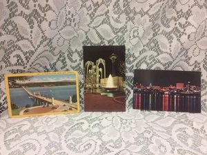 Lot of 3 Vintage Seattle Postcards Space Neddle1967, Seattle Waterfront, Lake Wa - Picture 1 of 7