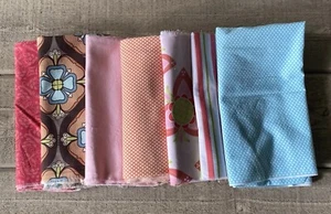 Cotton Fabric Lot Complimentary Colors & Patterns 8+ Yards - Picture 1 of 7