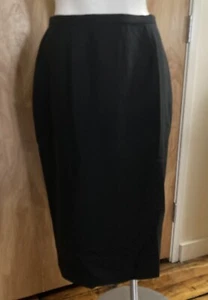 VGUC Shamask Classic Black Wool Pencil Skirt Sz10 - Picture 1 of 9