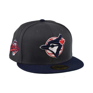 New Era Toronto Jays 1993 World Series 59Fifty Men's Fitted Hat Graphite-Ocean - Picture 1 of 5