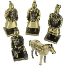  5 Pcs Terracotta Warriors Decor Alloy Horse Statues Metal Adornment Travel