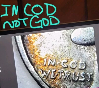 1945 mercury dime Error Clash Marks And In Cod We Trust Silver US Coins  - Image 1 of 4