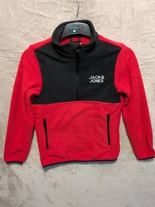 Jack & Jones Hype Fleece – Junior 10 Jahre – rot/schwarz halber Reißverschluss mit Taschen – neu mit Etikett - Bild 1 von 13