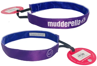 Mudderella Sweaty Bands Headband Non-Slip Velvet-Lined Athletic Hairband Purple - Image 1 of 4