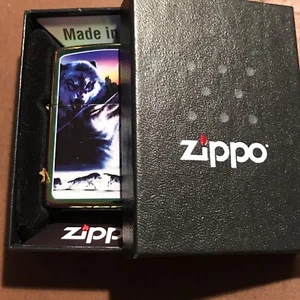 MAZZI UNTAMED WOLF SPECTRUM Zippo LIGHTER New IN BOX (DATE G-06) Multi Color - Picture 1 of 12
