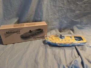 Welby Tin Treasures "Mermaid" Pop Pop Boat, #P050, Wind Up Tin Toy - NEW - Picture 1 of 17