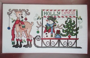 Holly Express - Rivista modello punto croce - renna pupazzo di neve slitta pino - Foto 1 di 1