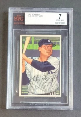 Johnny Mize 1952 Bowman #145 BVG 7 NEAR MINT New York Yankees MLB HOF - Image 1 of 4