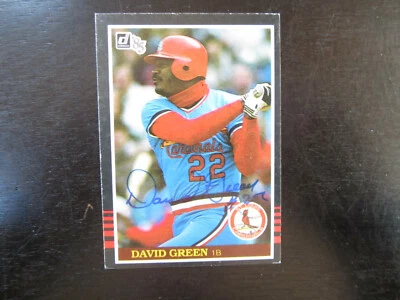 1985 Donruss # 303 David Green Autograph Signed Card (B) St Louis Cardinals - Image 1 of 2