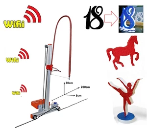 Macchina CNC per Taglio Polistirolo 200x30x8 cm con grbl ESP32 e Soft Costycnc - Afbeelding 1 van 21