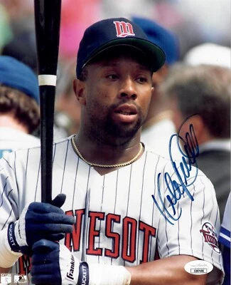 KIRBY PUCKETT SIGNED AUTO 8X10 PHOTO IN PERSON MINNESOTA TWINS HOF JSA COA - Image 1 of 2