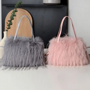 Plush Ladies Shoulder Bag Soft Female Crossbody Bag Fashion Women's Handbags - Picture 1 of 16