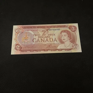 BB7326237 Radar 1974 UNC 2$ Dollar Canadian Bank Note Fancy Serial UNC - Bild 1 von 2