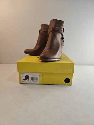 Kenneth Cole Reaction Lana Mujer’s Botas de Cuero Hasta el Tobillo Marrón EE. UU. Talla 8.5 Foto 1 de 4