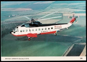 British Airways Sikorsky S-61N Helicopter Aviation Postcard - Picture 1 of 2