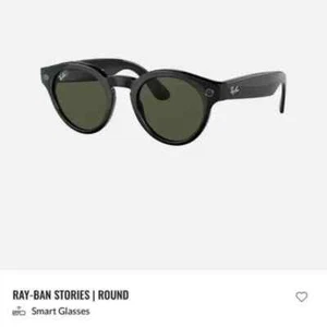 Ray-Ban Stories Round Smart Glasses Black Frames Classic G-15 Green Lens RW4003. - Picture 1 of 11