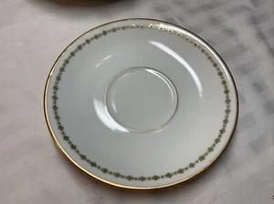 Theodore Haviland Limoges Frankreich, Gold/Grüner Rand, Teetasse Untertassen nur 5,5" - Bild 1 von 4