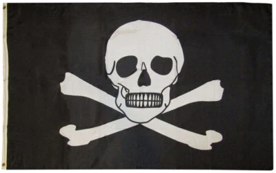 3x5 Pirate Poison Caution Skull and Bones FLAG 5' x 3' Banner 100D - Image 1 of 4