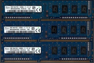 SK Hynix 6GB (3x2GB) 1Rx8 PC3-12800U-11-12-A1 DDR3 1600MHz DIMM Non-ECC RAM - Picture 1 of 2