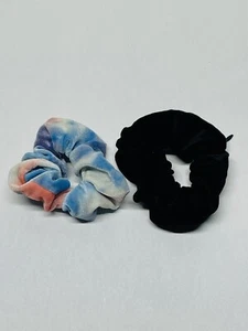 Stash Scrunchie Zipper Compartment Scrunchies Lot Of 2 Black Tie Dye Running Gym - Picture 1 of 6