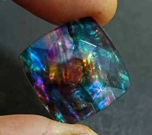 18.10 Ct Natural Ammolite Opal-Like Organic Doublet CERTIFIED Loose GEMSTONE - Picture 1 of 5