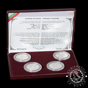 1987/8 - Estuche 4 X 100 ESCUDOS Plata PF - Cabo Boa Eesperança - PORTUGAL - Picture 1 of 10