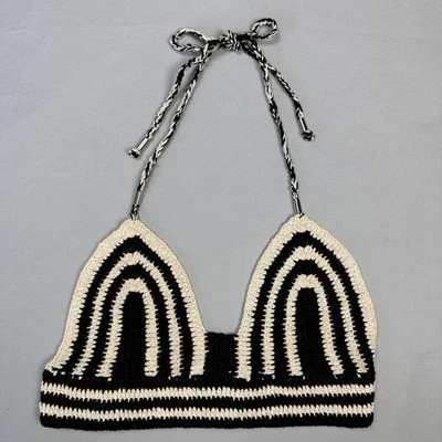Bralette de ganchillo hipnotizado de una cucharadita para mujer XS/S hecho a mano Boho Festival Top Foto 1 de 4