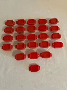 Miniature Clear Plastic Tubs Containers 1" Red Lid for Beads Jewelry Parts - Lot - Picture 1 of 3