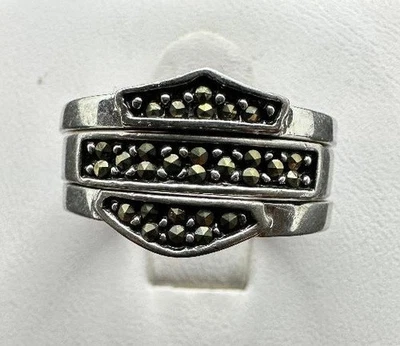 Women's Harley Davidson Stacking Ring Three Ring Set Sterling Silver B3 - Image 1 of 4